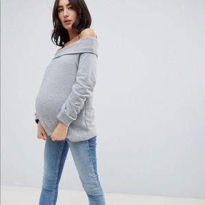 ASOS maternity off shoulder sweatshirt